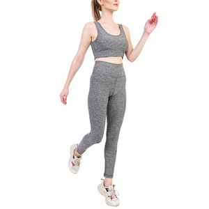 Ensemble de yoga professionnel personnalisé pour femmes, en dentelle unie, respirant, en spandex/nylon, 2 pièces, haute qualité, prix bas - Product Image 5