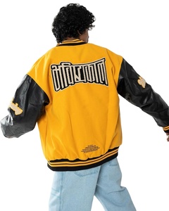 Best Selling Custom Printed Leather Varsity Jacket <b>Quilted</b> Polyester <b>For</b> Comfort Lining Ribbed Knit Cuffs Bomber Jacket on <b>Sale</b> - Product Image 4