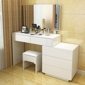 JY Vietnam Furniture's Modern 2024 Roble Maquillaje Vanidades Diseño elegante Modular Madera dura Espejo Baño Vietnam Hot Bedrooms - Product Image 6