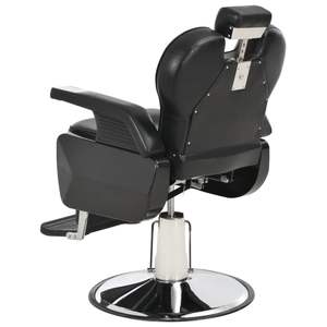 Fauteuil de Barbier Noir en Similicuir Métallique avec Mousse Rotative Standard – Nouvelle Catégorie de Produits - Product Image 5