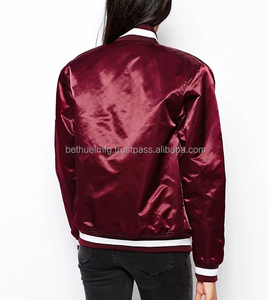 แจ็กเก็ตเบสบอลผ้าซาตินสำหรับผู้ชายผู้หญิงแจ็กเก็ตผ้าซาตินทีมตัวแทนดีไซน์ใหม่ - Product Image 2
