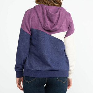 Custom Fashion Women Color Blocked Zip-Up Hoodie Long Sleeve Casual Outwear Lightweight Streetwear Zipper Hooded Sweatshirts - Product Image 4