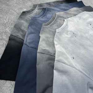 T-shirt en toile personnalisé avec logo, coupe classique, effet délavé, respirant, séchage rapide, col rond, 220 g/m², 100 % coton, poids lourd, pour homme - Product Image 1