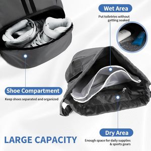 Sac de voyage en toile avec compartiment pour chaussures, sac de sport et de fitness - Product Image 6