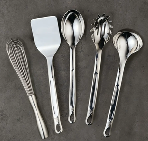 Cuchara de cocina de acero inoxidable, espátula plateada, apta para lavavajillas, juego de utensilios de cocina a bajo precio - Product Image 5