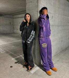 เสื้อฮู้ดดี้ผู้ชายแบบสั่งทำโลโก้ได้ ขายตรงจากโรงงานผลิตเสื้อผ้าสไตล์ดิสเทรส หนานุ่ม พิมพ์ลายกราฟิกแบบครอป - Product Image 3