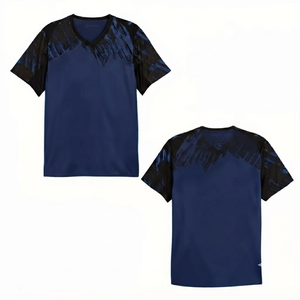 Conjunto de Camiseta de Fútbol Personalizada Azul Oscuro Unisex para Niños, 100% Poliéster, Transpirable, Absorbente de Humedad, Impresión Digital, Secado Rápido, Malla - Product Image 1