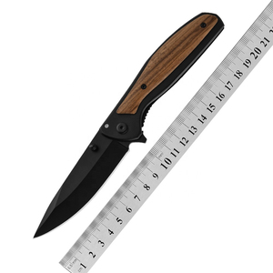 Navaja Plegable Utilitaria con Hoja de Acero de 20.8cm, Punta de Gota, Perilla de Pulgar, Mango de Madera, Diseño Artístico, Grosor de 0.5mm, Longitud Total de 6.7in - Product Image 6