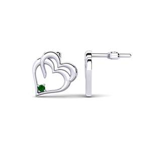 Pendientes de Plata de Ley 925 con Doble Corazón Chapado en Oro y Piedra de Circonita Negra para Mujer, Joyería Romántica - Product Image 4