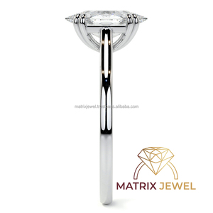 Anillo de plata con forma de hexágono de diamante de moissanita de corte Marquesa holandés regalo para ella - Product Image 4