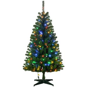 Set di 5 Alberi di Natale Artificiali Preilluminati con Luci LED Bianche Calde o Colorate e Funzione di Accensione Automatica - Product Image 1