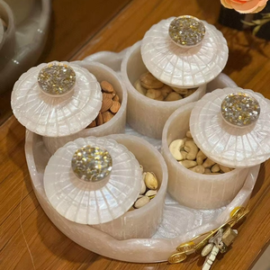 Ensemble de pots à fruits secs en résine de qualité supérieure, faits à la main, écologiques, peints à la main, au design antique, au meilleur prix - Product Image 1