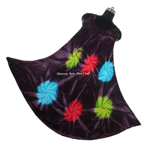 Vestido de Rayón Premium Hecho a Mano con Estampado Tie Dye para Mujer, Ligero, para Vacaciones y Playa, 100% Rayón, Vestido Tipo Paraguas para Mujer - Product Image 4