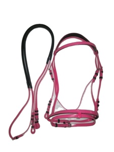 Bride de cheval en nylon enduite de PVC rouge réglable équipement équestre de fantaisie pour l'équitation brides de cheval en cuir imperméables - Product Image 2