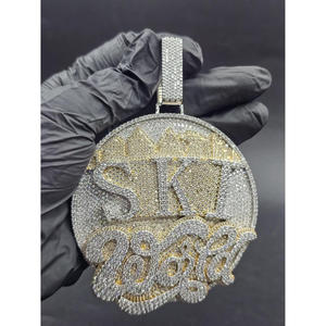 Collier pendentif Hip Hop personnalisé en argent sterling 925 avec diamant Moissanite VVS, bijoux de luxe - Product Image 1