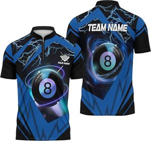 Camiseta Deportiva Personalizada de Billar y Snooker con Media Cremallera para Equipos de Pool - Product Image 2
