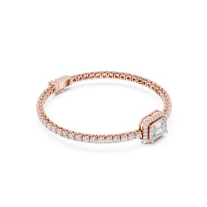 Bracelet de luxe en or massif 14 carats avec émeraude 3 carats et diamant de laboratoire de forme ronde, certifié IGI, pour mariage et fiançailles, OEM/ODM disponible - Product Image 3