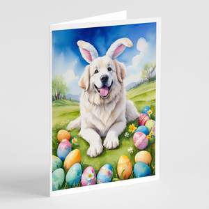 Great Pyrenees <b>Easter</b> Egg Hunt Greeting <b>Cards</b> Whimsical A7 Size 5x7 Blank Note <b>Cards</b> <b>Pack</b> of 8 with Envelopes - Product Image 1