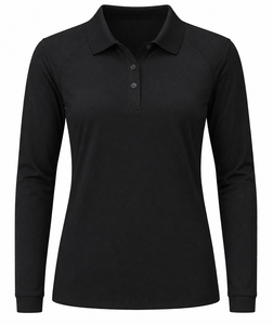Women's Long Sleeve Solid Black for <b>Shirt</b> Casual Knitted Breathable Polyester/Cotton Canvas Full Sleeve Regular Length - Product Image 6