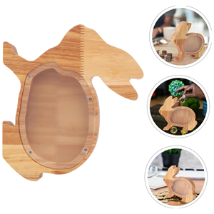 Animal Shaped Coin Bank With Transparent Acrylic Window, Wooden Money <b>Box</b> <b>Easter</b> <b>Gift</b>, Birthday <b>Gift</b> For Kids From Vietnam - Product Image 6