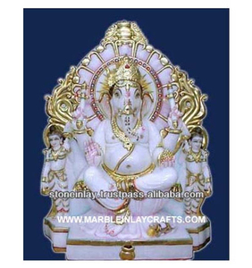 Exclusive White Marble Lord Ganesha <b>Statue</b> - Product Image 2