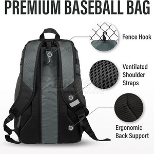 Bolsa de Entrenamiento de Béisbol Premium, Tejido de Nailon/Poliéster Resistente, Capacidad de 30-40L, Asa de Transporte Cómoda para Jugadores - Product Image 3