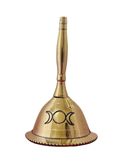 Campana de Altar Triple Luna para Oración, de Latón, de 3 Pulgadas, Sonora, Campana de Llamada de Latón, de los Consignatarios Indios - Product Image 1