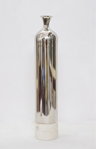 Premium Fancy Bottle Shape Metal and Wood Fancy Vase Hot Selling <b>Silver</b> Color Flower Vase Luxuries Style Vase for Luxuries Home - Product Image 2