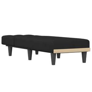 Chaise longue in velluto nero 100% poliestere con struttura in compensato - Product Image 3