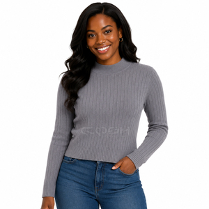 Cosh International Sorority Sisterhood Acrylic Crew Neck Gray Knitted Anti Pilling Breathable Seamless <b>Cardigan</b> <b>Sweater</b> - Product Image 1