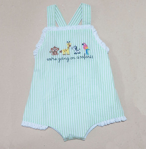 Combinaisons pour bébé respirantes et mignonnes à manches courtes, col carré et fermeture à boutons pression, style vietnamien - Product Image 5