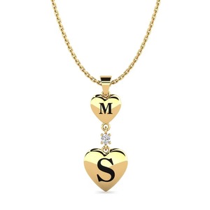 Pendentif initial avec breloque diamant en alliage de moissanite argent 925, unisexe, cadeau romantique, bijoux - Product Image 1