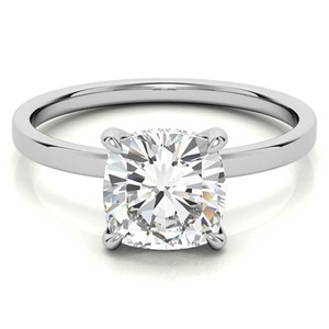 1.25 Carat Cushion Cut Hidden Halo Engagement <b>Ring</b> VVS1 Moissanite Wedding <b>Statement</b> <b>Ring</b> 18K White Gold <b>Ring</b> - Product Image 2
