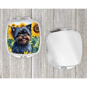 Affenpinscher Tournesols Compact Pliant Miroir de Maquillage de Voyage Poche Cadeau Décoratif pour Femmes et Filles - Product Image 4