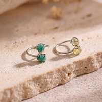 Bague en argent sterling 925 de qualité supérieure avec double pierre précieuse naturelle, pour un usage quotidien, vente en gros de bijoux fins