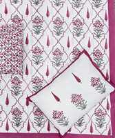 Parure de lit en coton doux, taille King, imprimée à la main à Jaipur, motif floral ethnique, personnalisable, écologique