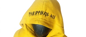 Sweat à capuche streetwear imprimé croix jaune doré pour homme, pull vintage épais décontracté à manches longues et coupe oversize - Product Image 5