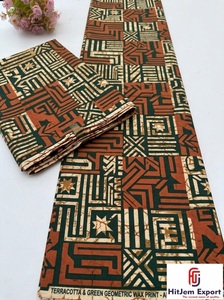 Tissu Ankara Imprimé Wax Africain Premium du Gujarat, Double Face, Motif Chevrons, 100% Coton Léger 120 GSM, Tissé et Imperméable - Product Image 3