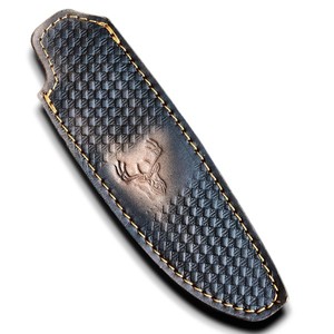 Funda de Cuero Genuino de Vaca Cosida a Mano de Alta Calidad para Cuchillo, con Presilla para Cinturón, para Cuchillos de Hoja Fija, Caza, Camping, EDC, UA - Product Image 1