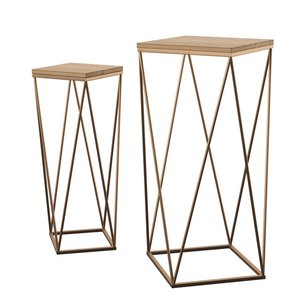 Premium Quality Urban Metal Nesting Table Set with Wooden Surface for Modern Home Furniture Collection - Product Image 5