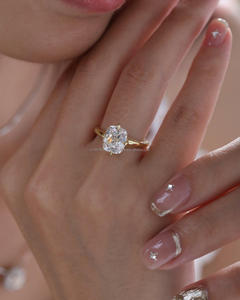 IGI/GIA Lab Grown Vintage 14k or jaune mariage/bague de fiançailles diamant coupe ronde unisexe parfait anniversaire et cadeau de fête - Product Image 1