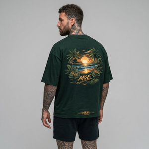 T-shirt Homme Personnalisé avec Logo, Coton Épais, Graphisme Arrière Personnalisé, T-shirt Oversize Homme Uni, Épaules Tombantes, Style Streetwear - Product Image 2