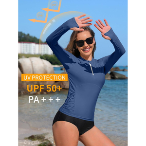 <b>Womens</b> Slim Fit Rash Guard Long Sleeve Breathable Stretch Sports <b>Swim</b> <b>Shirt</b> Comfortable Quick Dry Outdoor Activewear - Product Image 6