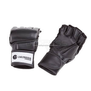 Equipo profesional de MMA Marrón Cuero híbrido PU Perforación Lucha Guantes de MMA Logotipo impreso XXL - Product Image 1