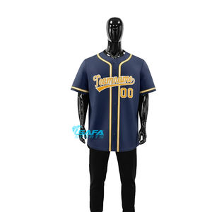 Conjunto de Uniforme de Béisbol Personalizado, Camisetas de Equipo Transpirables de Secado Rápido Antibacterianas de Poliéster con Botones Completos y Logotipo Personalizado OEM - Product Image 3