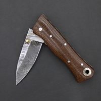 Couteau pliant multifonctionnel en acier Damas sur mesure, manche en Micarta, étui en cuir, outil de survie pour le camping, qualité DIY