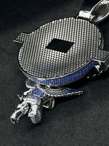 Colgante de moissanita personalizado con incrustaciones de circonitas, plata de ley 925, chapado en rodio, joyería hip hop para hombre - Product Image 4