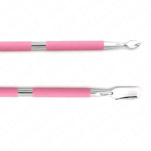 Dual Color Stainless Steel Double End Cuticle Pusher 2PCS Set with Non Slip Handle Professional Nail Care <b>Cleaning</b> <b>Tool</b> - Product Image 3