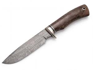 Couteau à désosser utilitaire de cuisine en acier Damas artisanal avec manche en bois de noyer naturel - Product Image 3