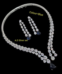 Elegante Juego de Collar con Colgante de Lágrima Rosa, Chapado en Plata, con Piedra Tallada en Forma de Pera, Joyería de Lujo para Bodas y Fiestas para Mujer - Product Image 3